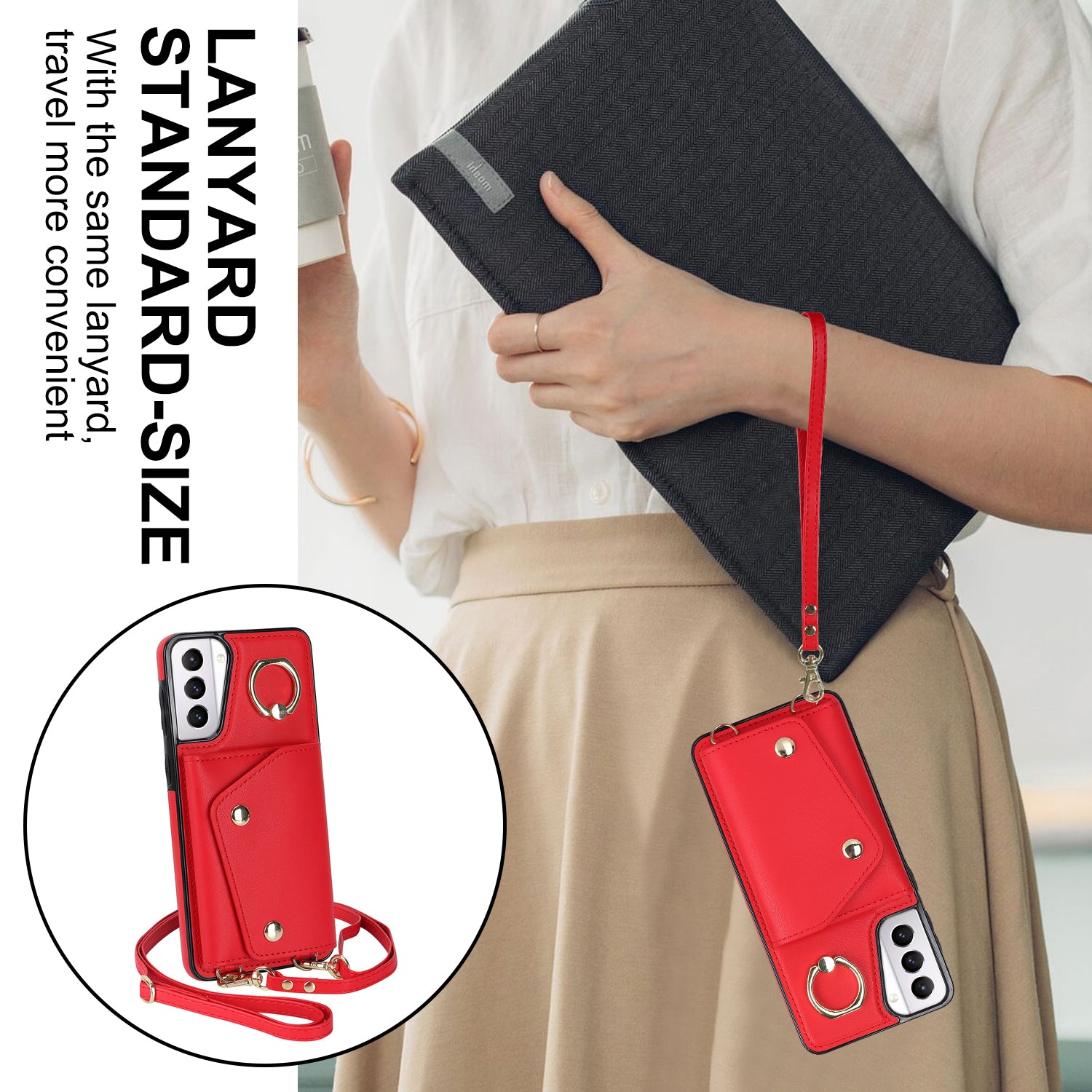 For Samsung Galaxy S21 4G / 5G Kickstand Case Zipper Wallet PU Leather Coated TPU Crossbody Phone Cover For Samsung Galaxy S21 4G / 5G Kickstand Case Zipper Wallet PU Leather Coated TPU Crossbody Phone Cover